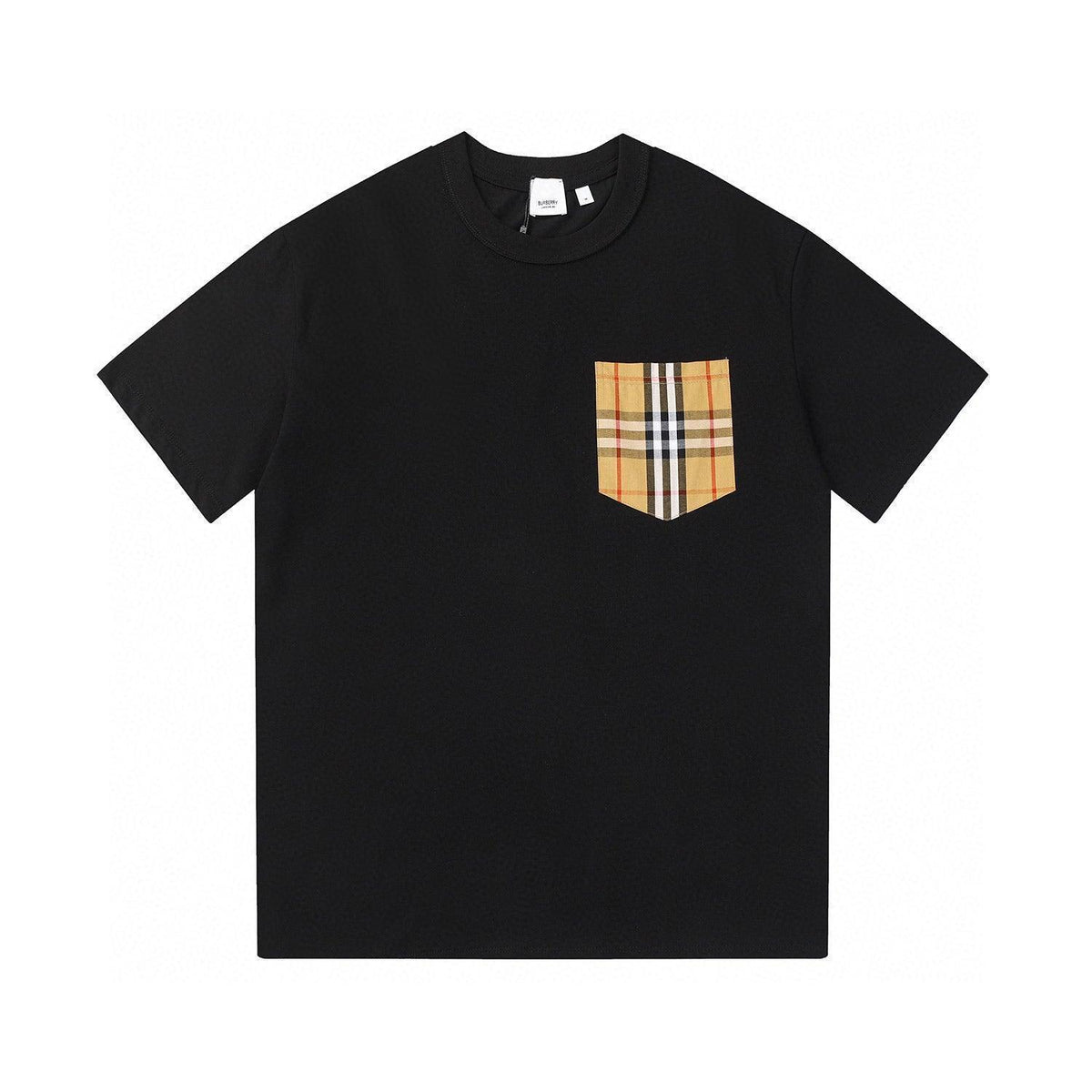 Burberry Crew Neck T-Shirt (Black & Beige) – Luxury Cotton Comfort