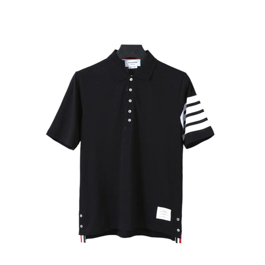 Thom Browne Black T-Shirt with Collar