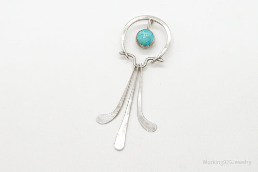 Vintage Modernist Amazonite Sterling Silver Pendant — photo 2 of 7