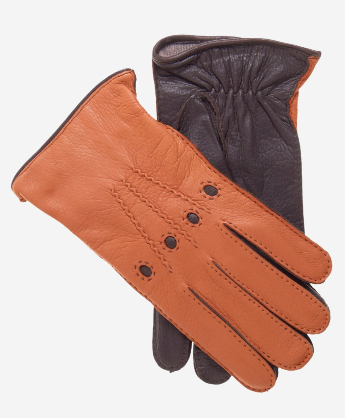 CA0322 (saddle) - Men's Italian cashmere lined deerskin dress driving gloves — photo 1 of 9