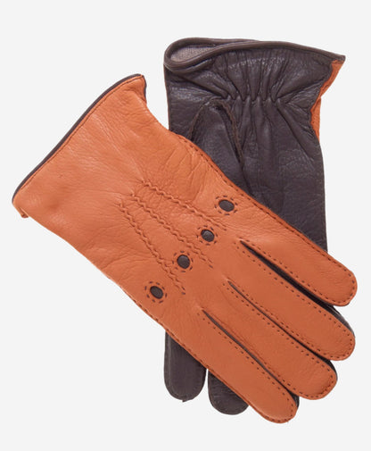 CA0322 (saddle) - Men's Italian cashmere lined deerskin dress driving gloves — photo 1 of 9