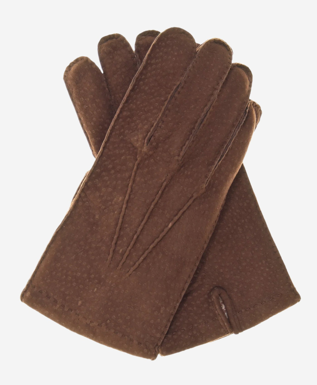 CA0395 (coffee) - Handsewn Italian cashmere lined men's carpincho dress gloves — photo 1 of 8