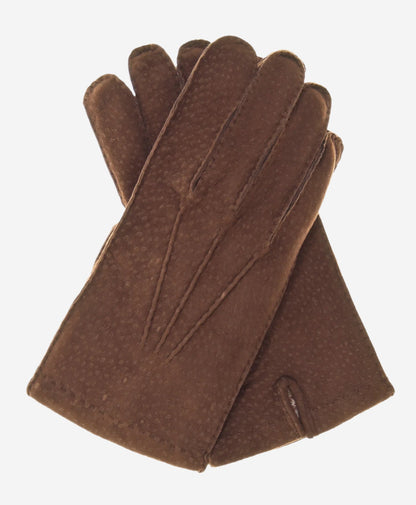 CA0395 (coffee) - Handsewn Italian cashmere lined men's carpincho dress gloves — photo 1 of 8