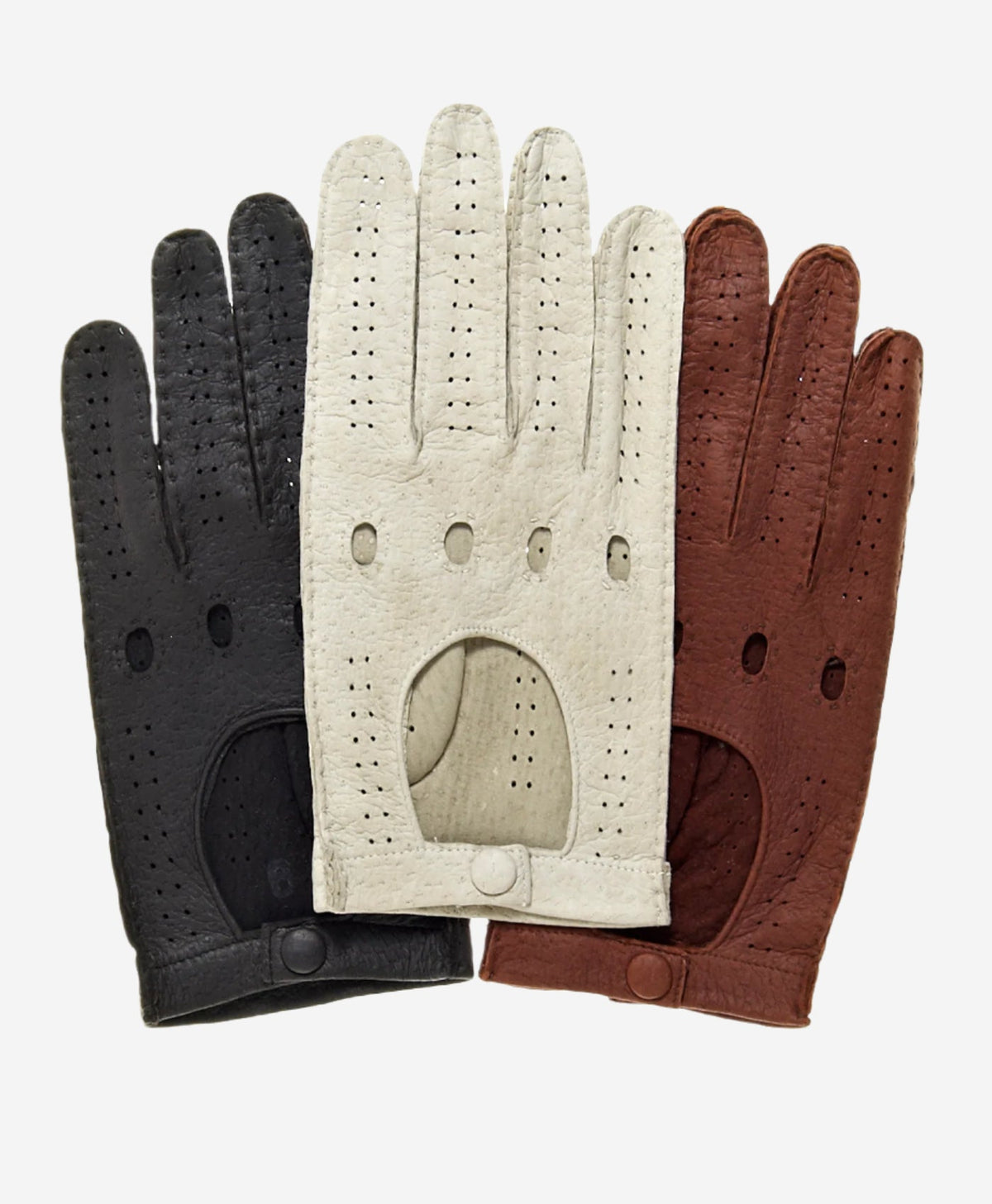CA3335 (black) - Handsewn Italian peccary men's driving gloves — photo 3 of 8