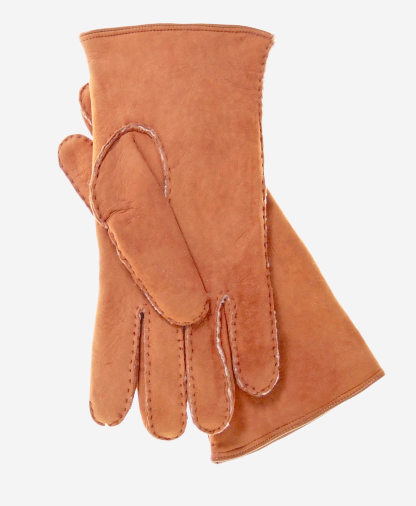 CA3466 (saddle) - Men's Italian handsewn sueded lamb shearling gloves — photo 2 of 9