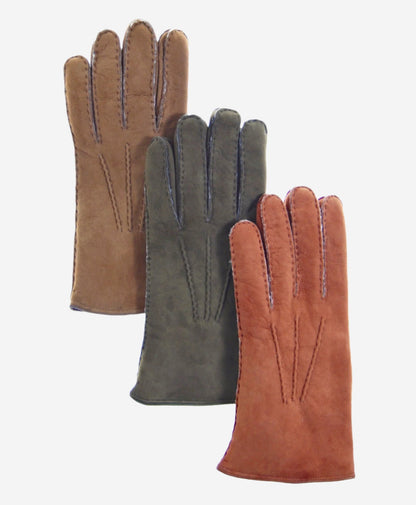 CA3466 (barley) - Men's Italian handsewn sueded lamb shearling gloves — photo 2 of 8