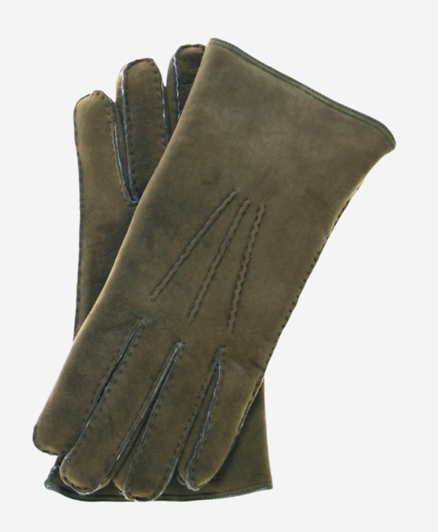 CA3466 (pine) - Men's Italian handsewn sueded lamb shearling gloves — photo 1 of 9