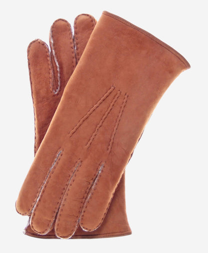 CA3466 (saddle) - Men's Italian handsewn sueded lamb shearling gloves — photo 1 of 9