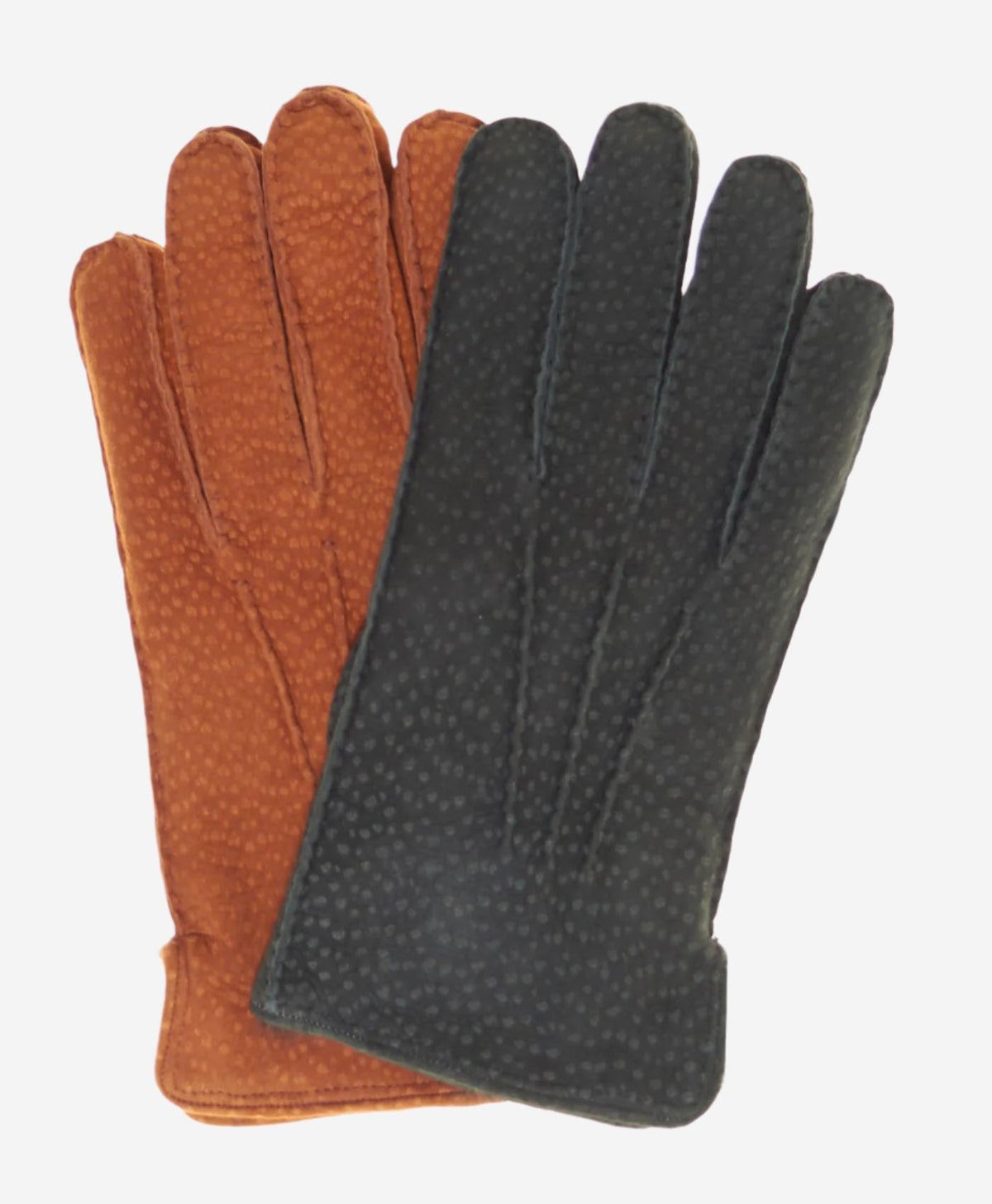 CA3633 (grey) - Handsewn Italian carpincho men’s rabbit fur-lined dress gloves — photo 3 of 10