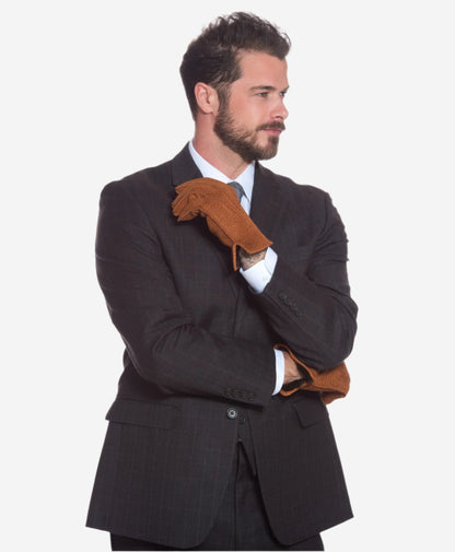 CA3633 (cork) - Handsewn Italian carpincho men’s rabbit fur-lined dress gloves — photo 4 of 10
