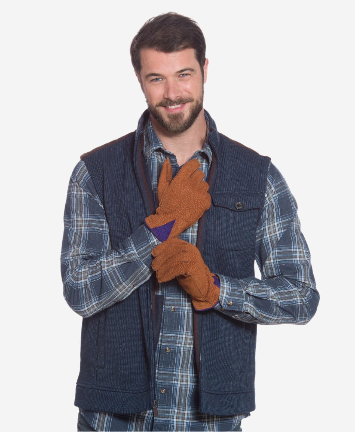 CA3646 (cork) - Men’s Italian carpincho cashmere-lined dress gloves — photo 5 of 10