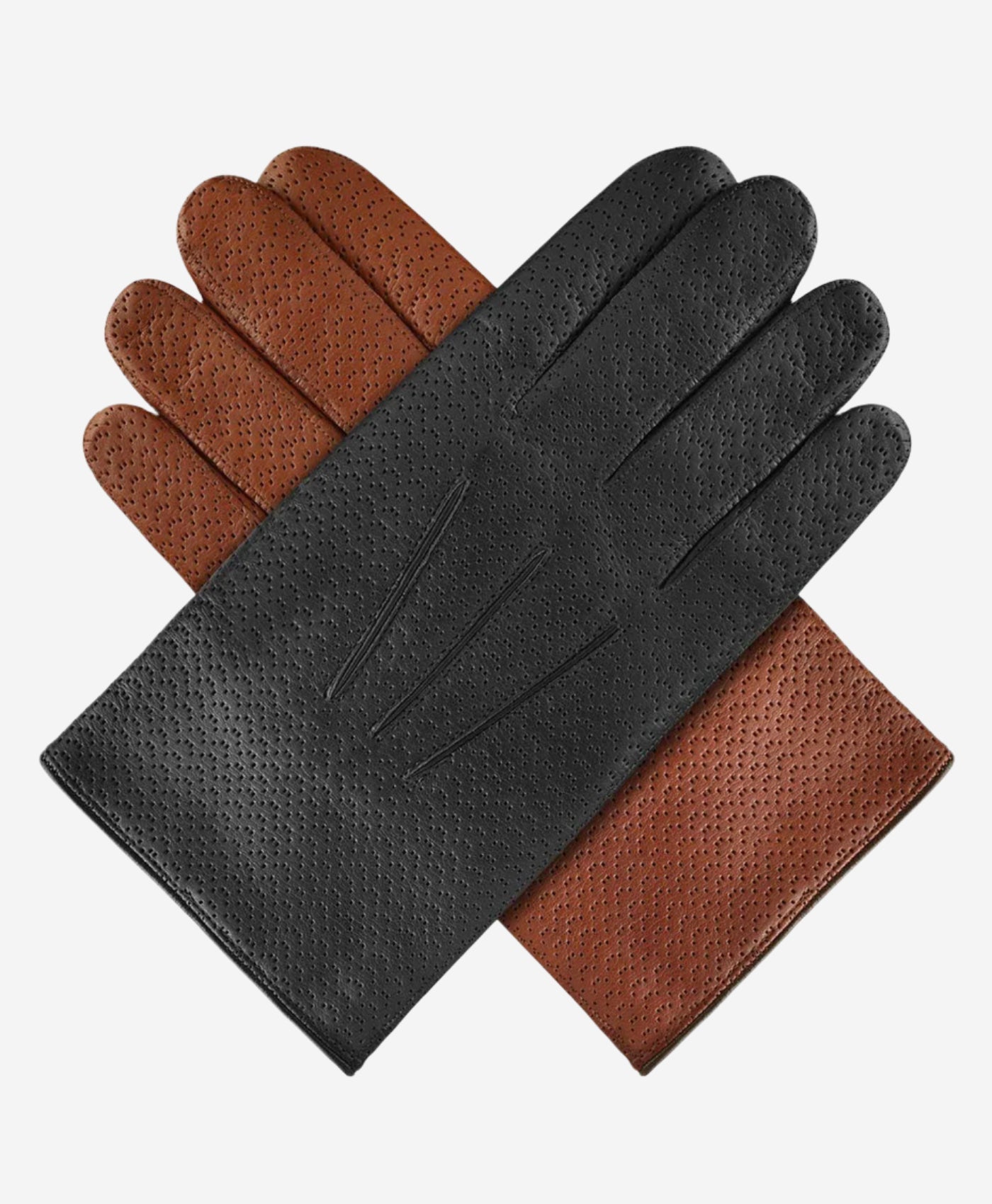 CA3976 (black) - Men's Italian cashmere lined leather gloves with unique contrast points — photo 3 of 9