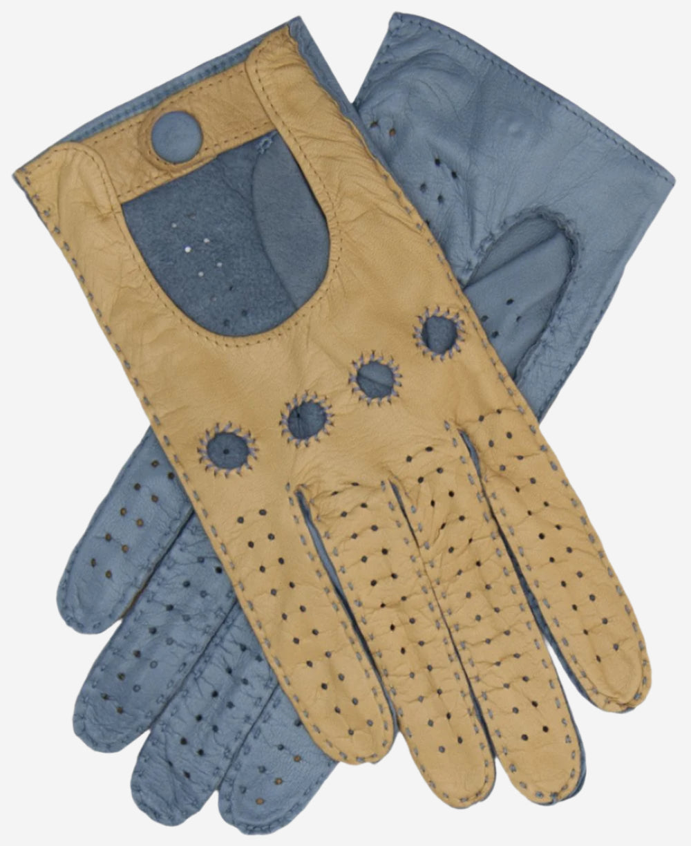 CA4123 (camel/sky) – Women’s two-tone Italian leather driving gloves — photo 1 of 7