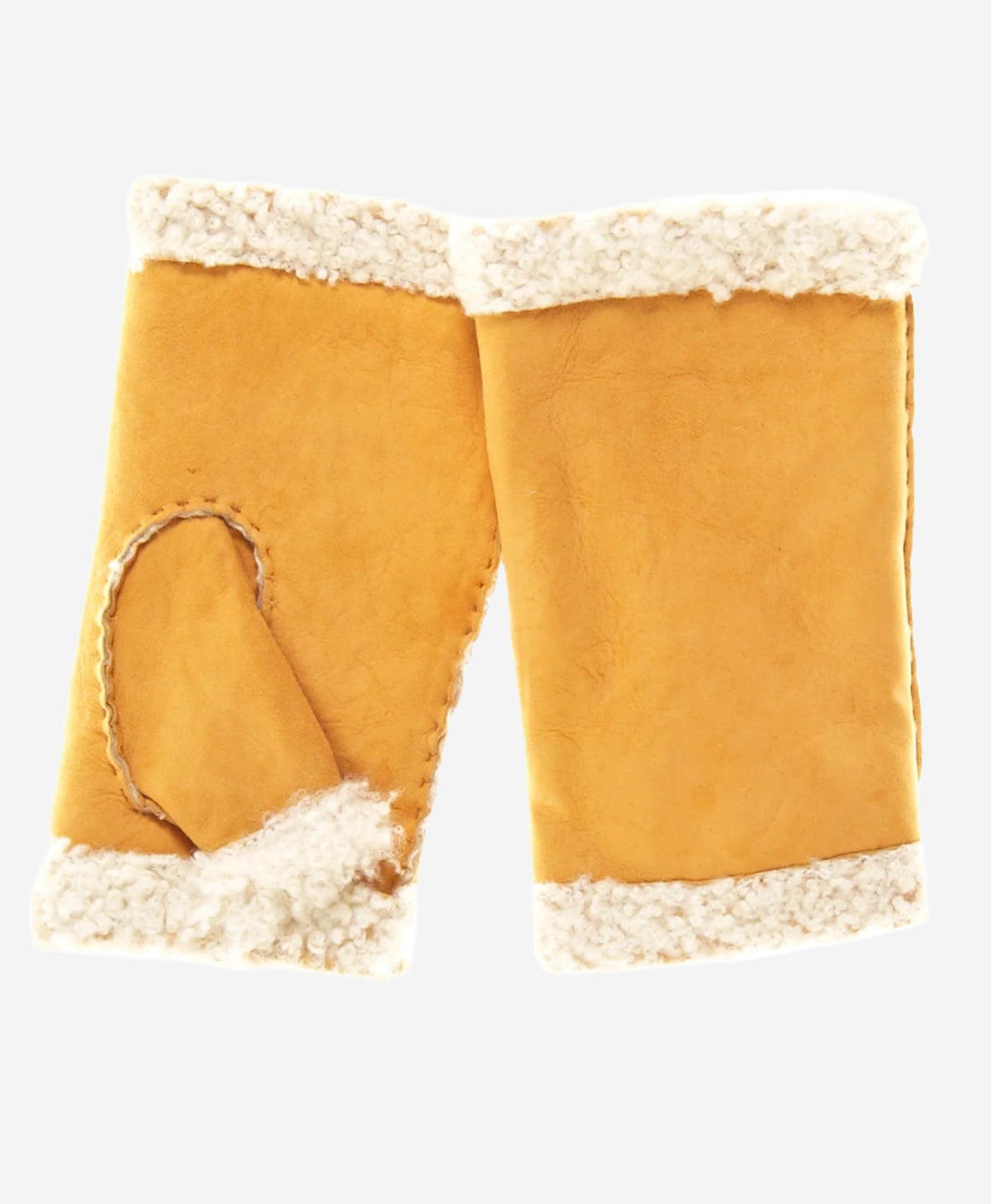 CA4163 (sunshine) - Women’s Italian lamb shearling fingerless gloves — photo 1 of 10
