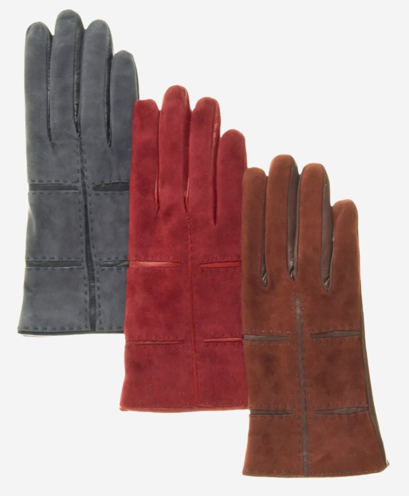 CA4330 (brown) – Women’s Italian suede gloves with cashmere lining, lambskin palms, and inserts — photo 2 of 8