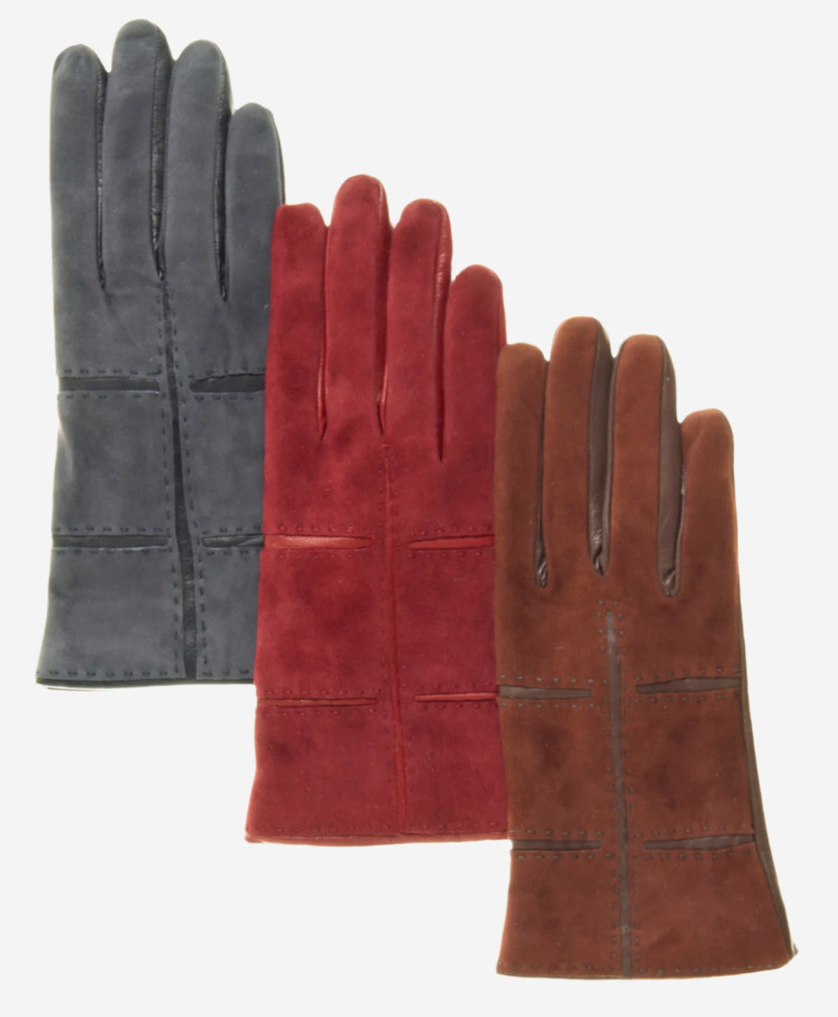 CA4330 (brown) – Women’s Italian suede gloves with cashmere lining, lambskin palms, and inserts — photo 2 of 8