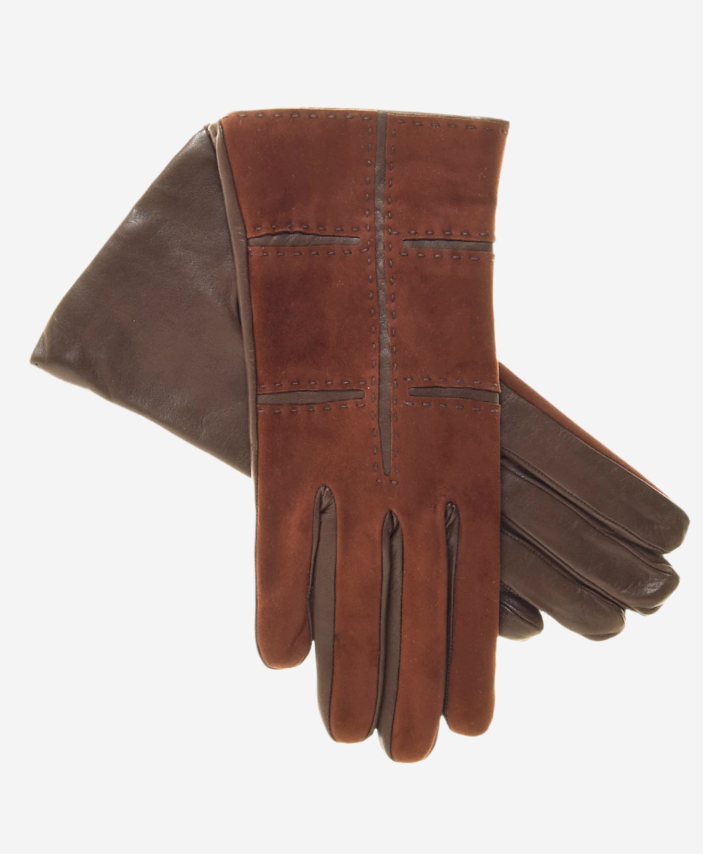 CA4330 (brown) – Women’s Italian suede gloves with cashmere lining, lambskin palms, and inserts — photo 1 of 8