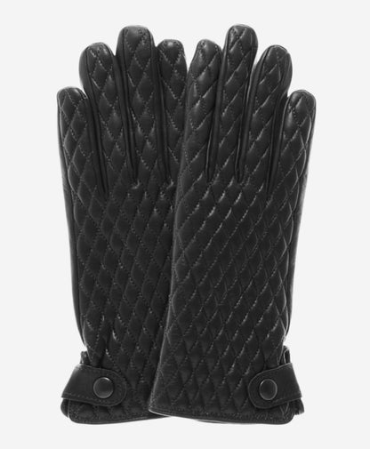 CA4439 (black) – Women’s quilted Italian leather gloves with cashmere lining — photo 2 of 8