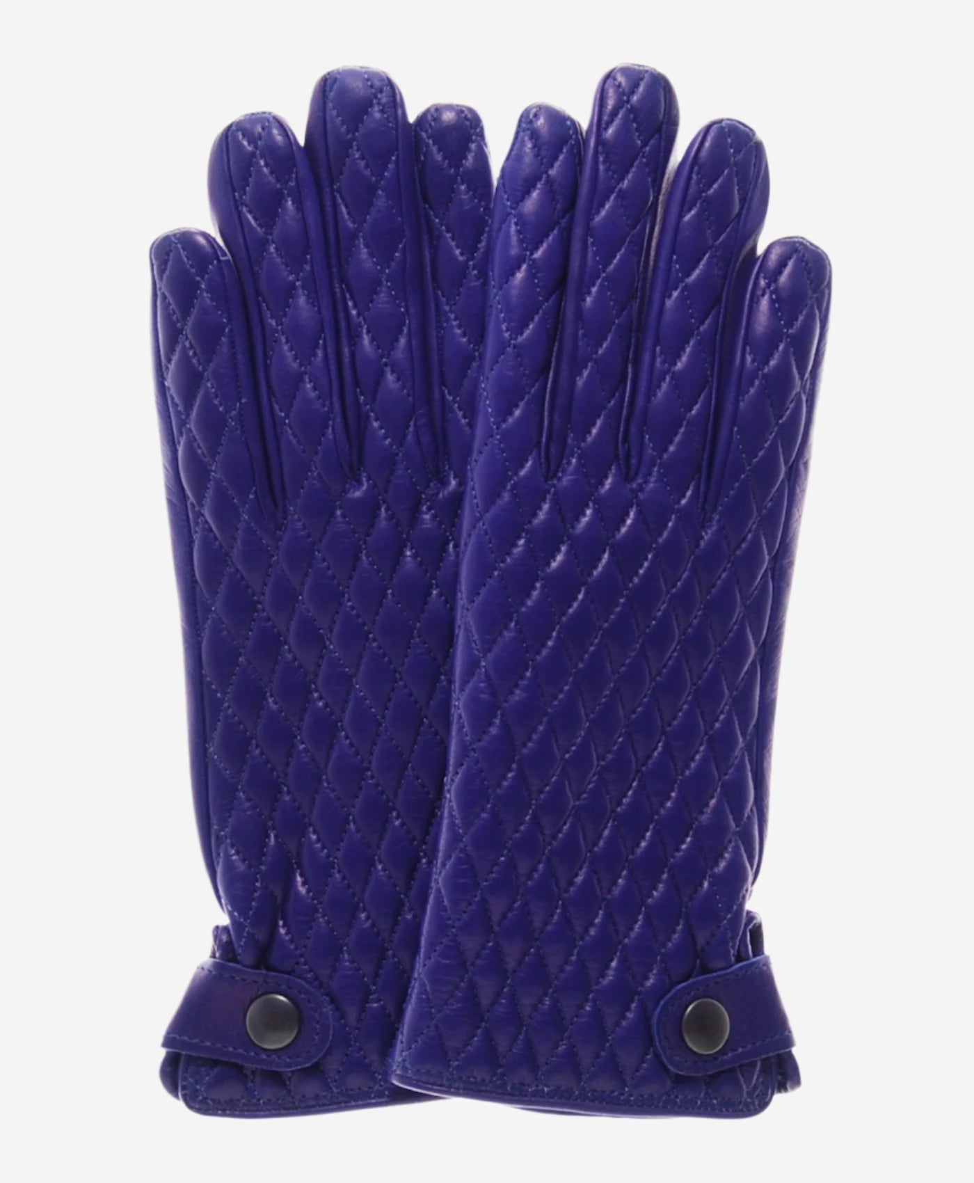 CA4439 (blue) - Women’s quilted Italian leather gloves with cashmere lining — photo 1 of 8
