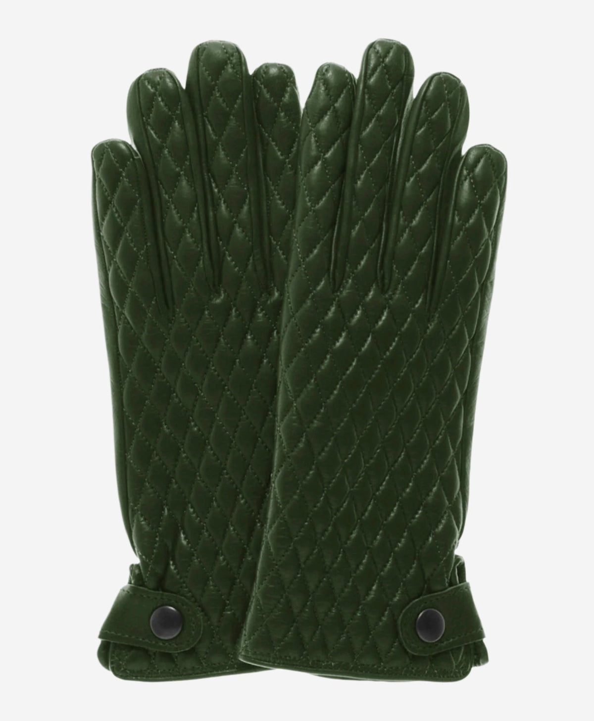 CA4439 (green) - Women’s quilted Italian leather gloves with cashmere lining — photo 1 of 7