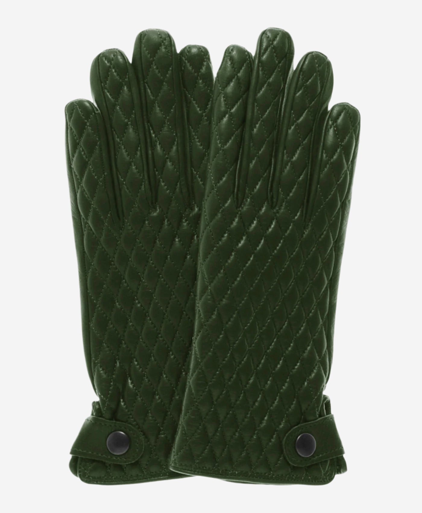 CA4439 (green) - Women’s quilted Italian leather gloves with cashmere lining — photo 1 of 7