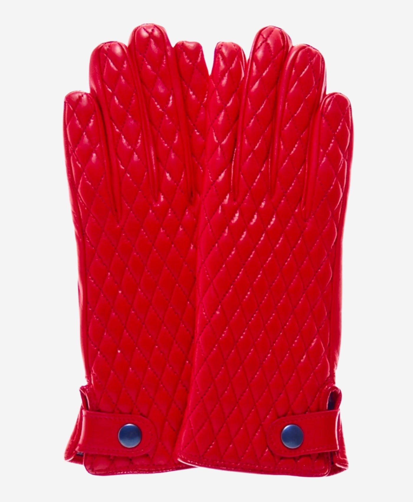 CA4439 (red) - Women’s quilted Italian leather gloves with cashmere lining — photo 1 of 8