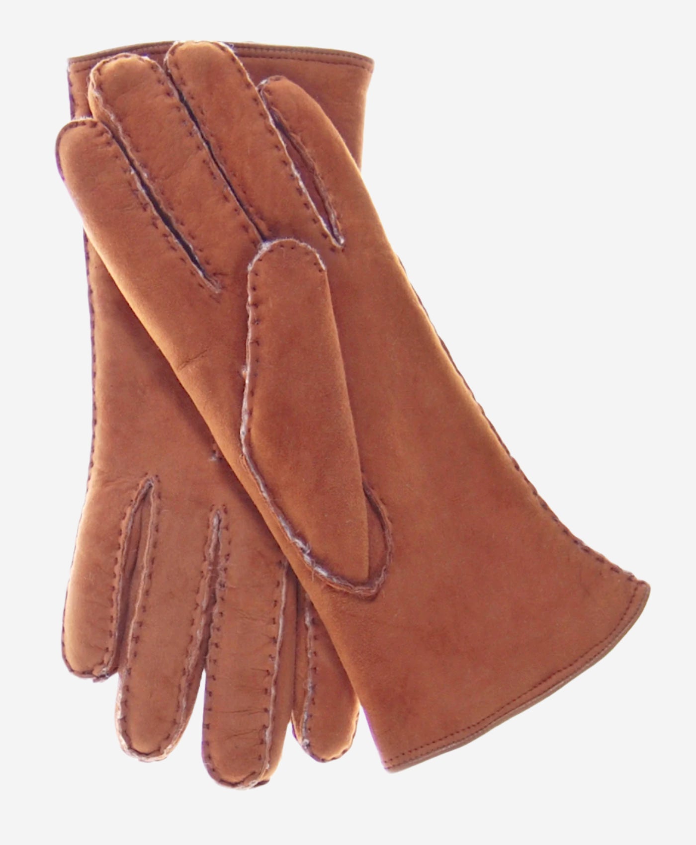 CA4465 (saddle) - Women’s handsewn Italian sueded lamb shearling gloves — photo 2 of 10