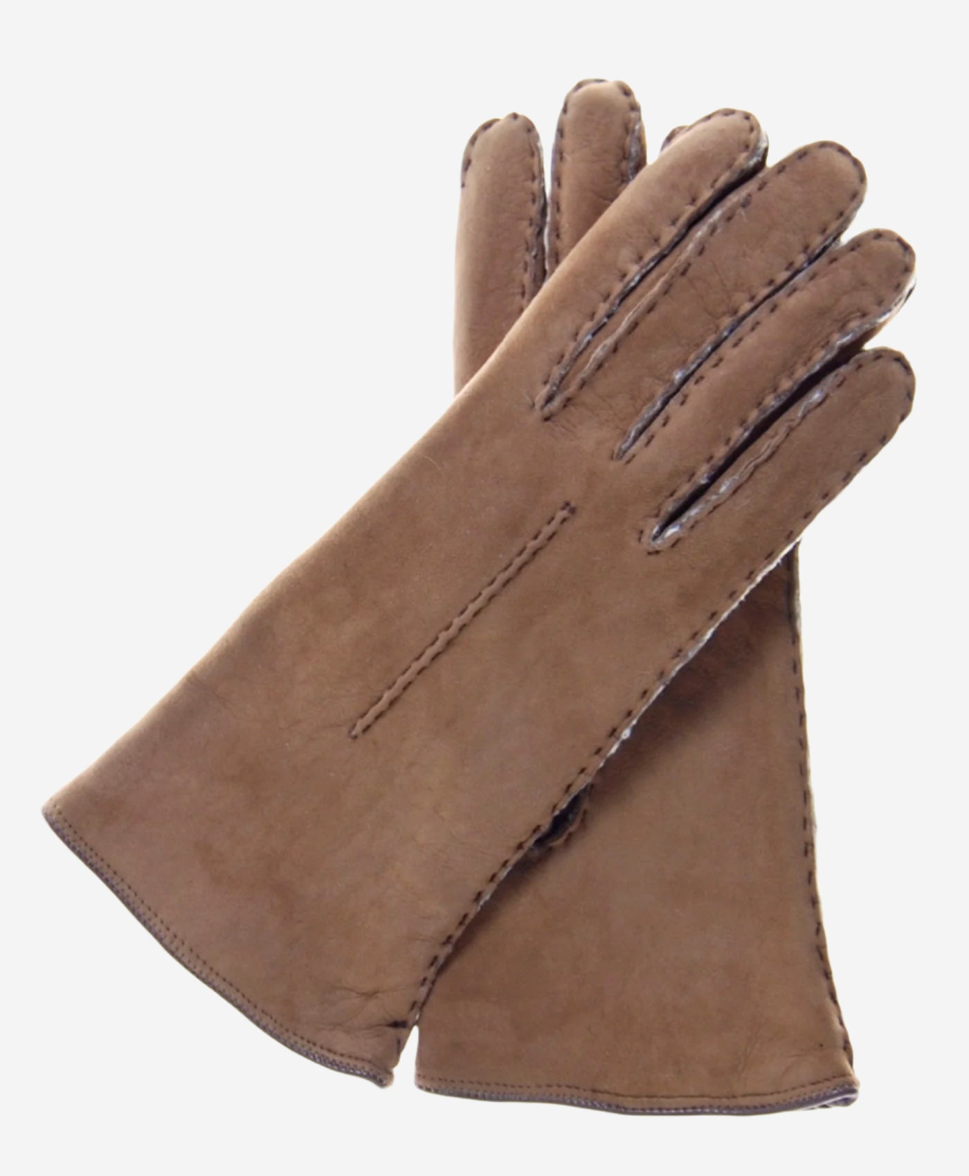 CA4465 (hazel) - Women’s handsewn Italian sueded lamb shearling gloves — photo 1 of 10