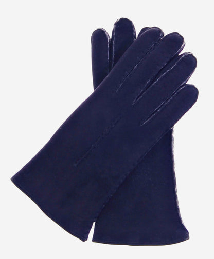 CA4465 (navy) - Women’s handsewn Italian sueded lamb shearling gloves — photo 1 of 8