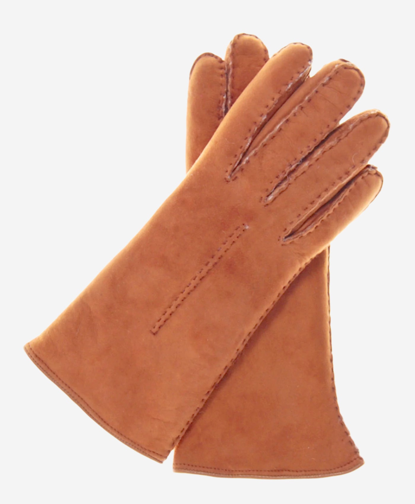 CA4465 (saddle) - Women’s handsewn Italian sueded lamb shearling gloves — photo 1 of 10