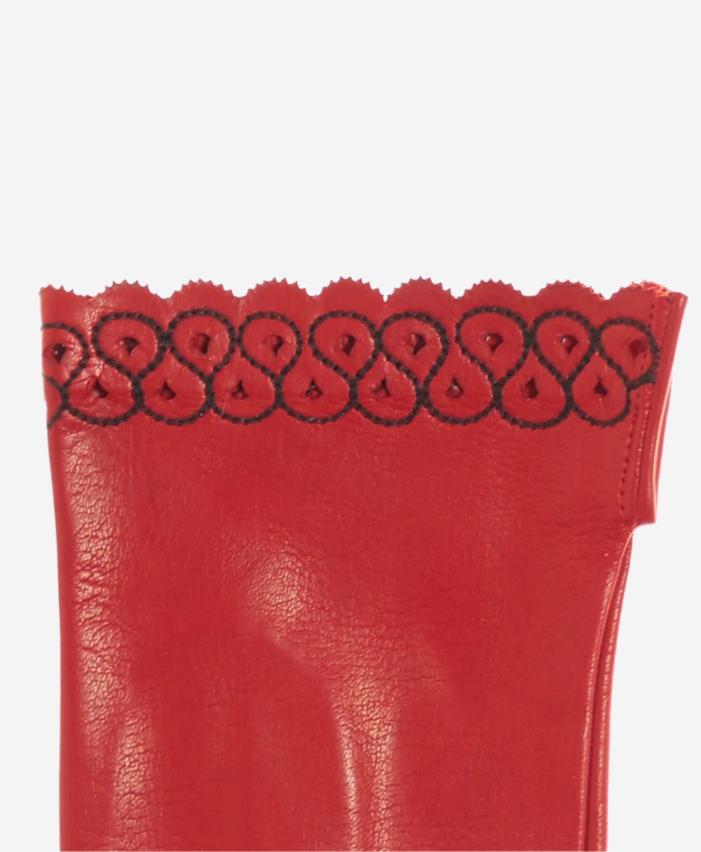 CA4534 (red) - Women’s Italian unlined dress leather gloves with “lace-work" cuff — photo 3 of 9