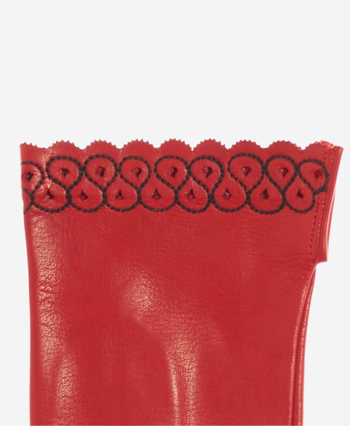 CA4534 (red) - Women’s Italian unlined dress leather gloves with “lace-work" cuff — photo 3 of 9