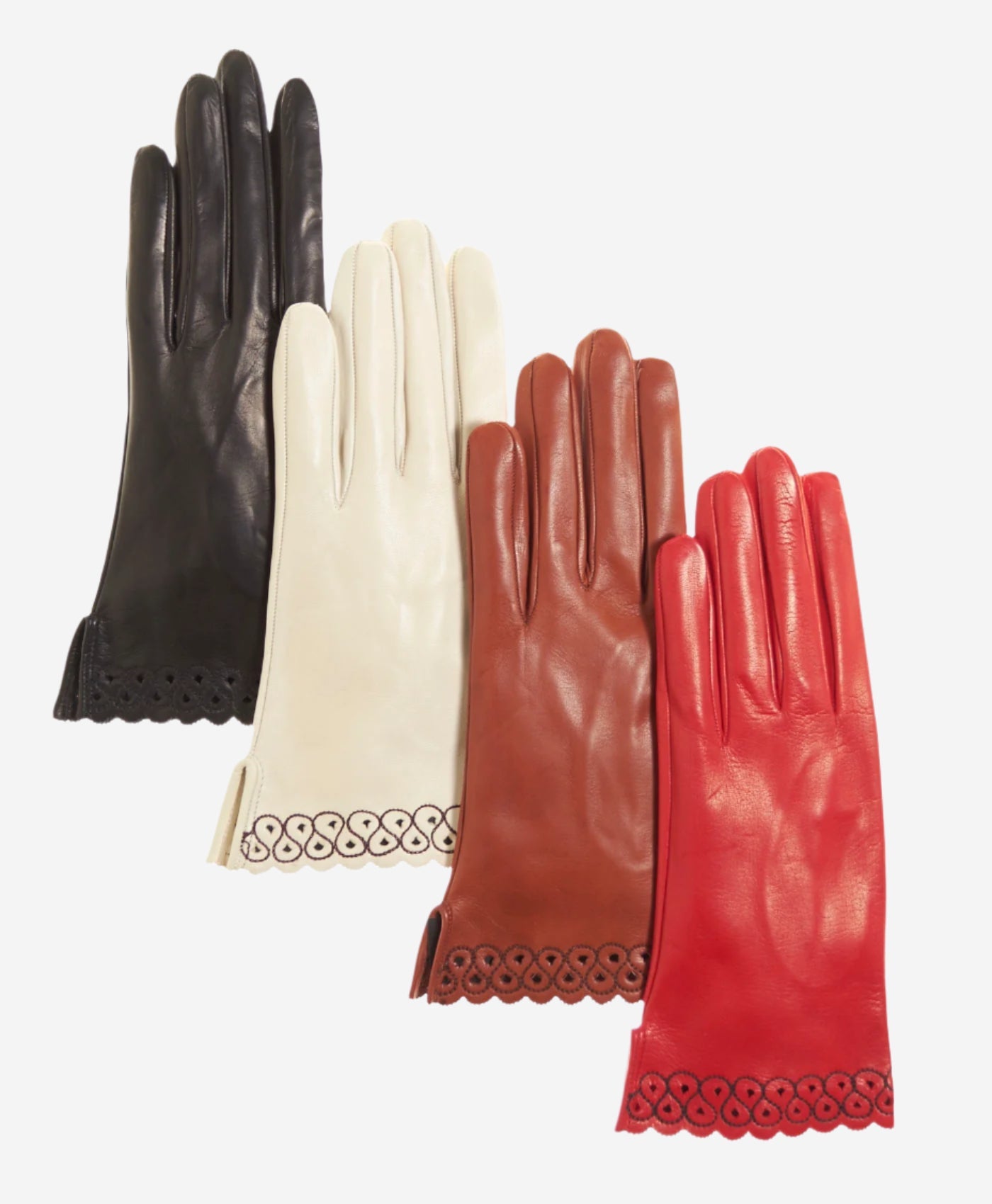 CA4534 (black) – Women’s Italian unlined dress leather gloves with “lace-work" cuff — photo 2 of 7