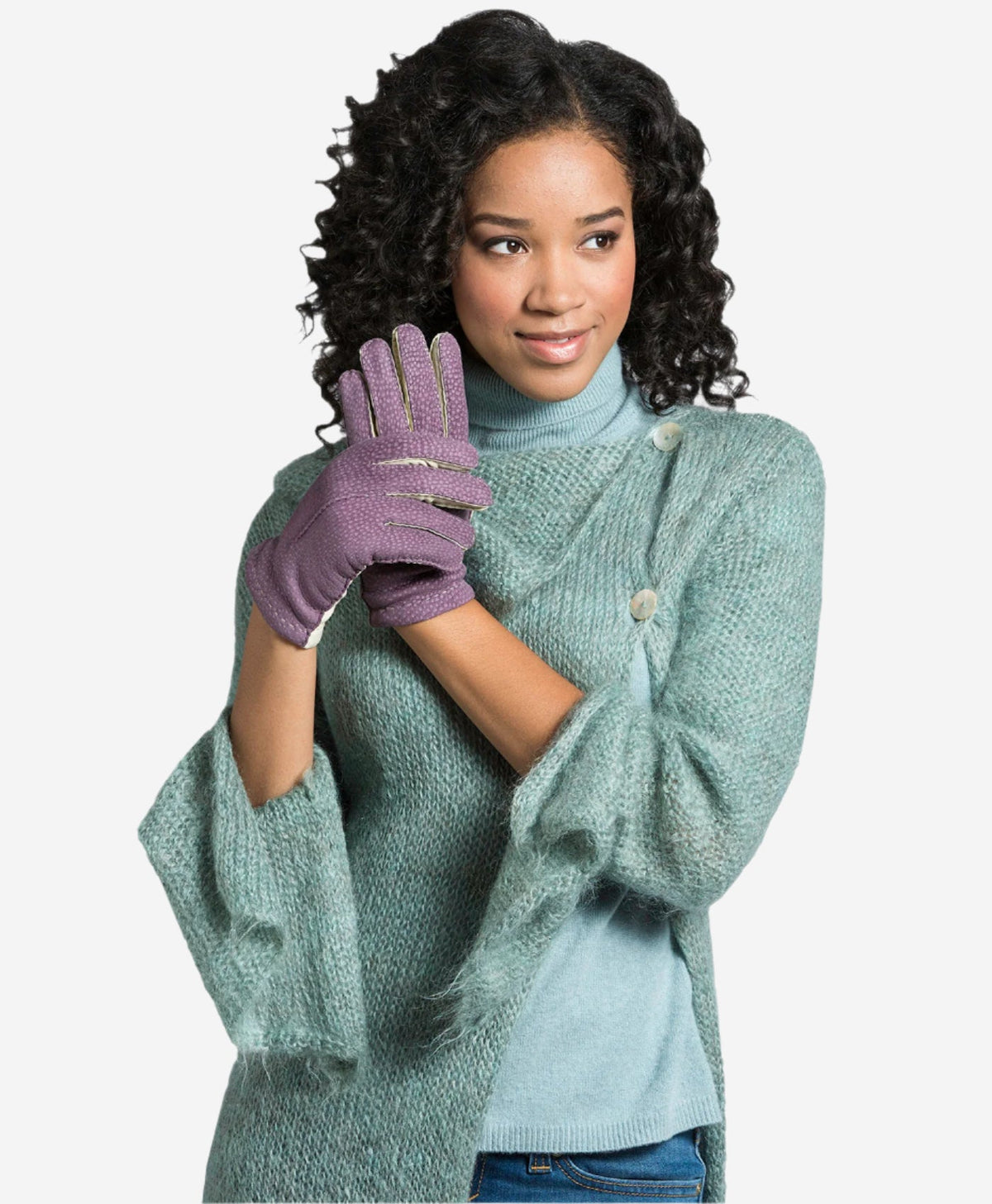 CA4538 (lilac) - Handsewn Italian carpincho women's dress gloves with cashmere lining — photo 4 of 10