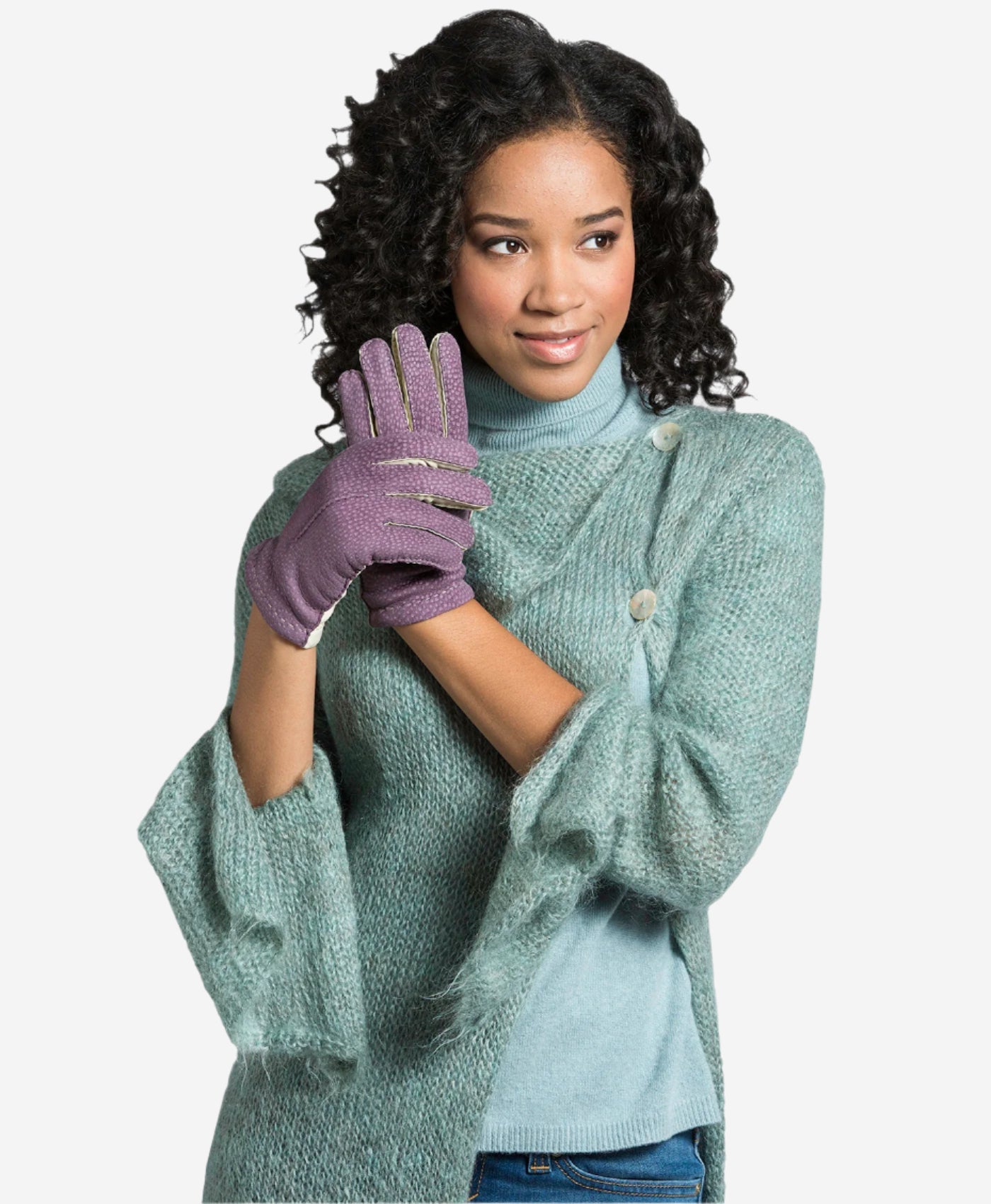 CA4538 (lilac) - Handsewn Italian carpincho women's dress gloves with cashmere lining — photo 4 of 10