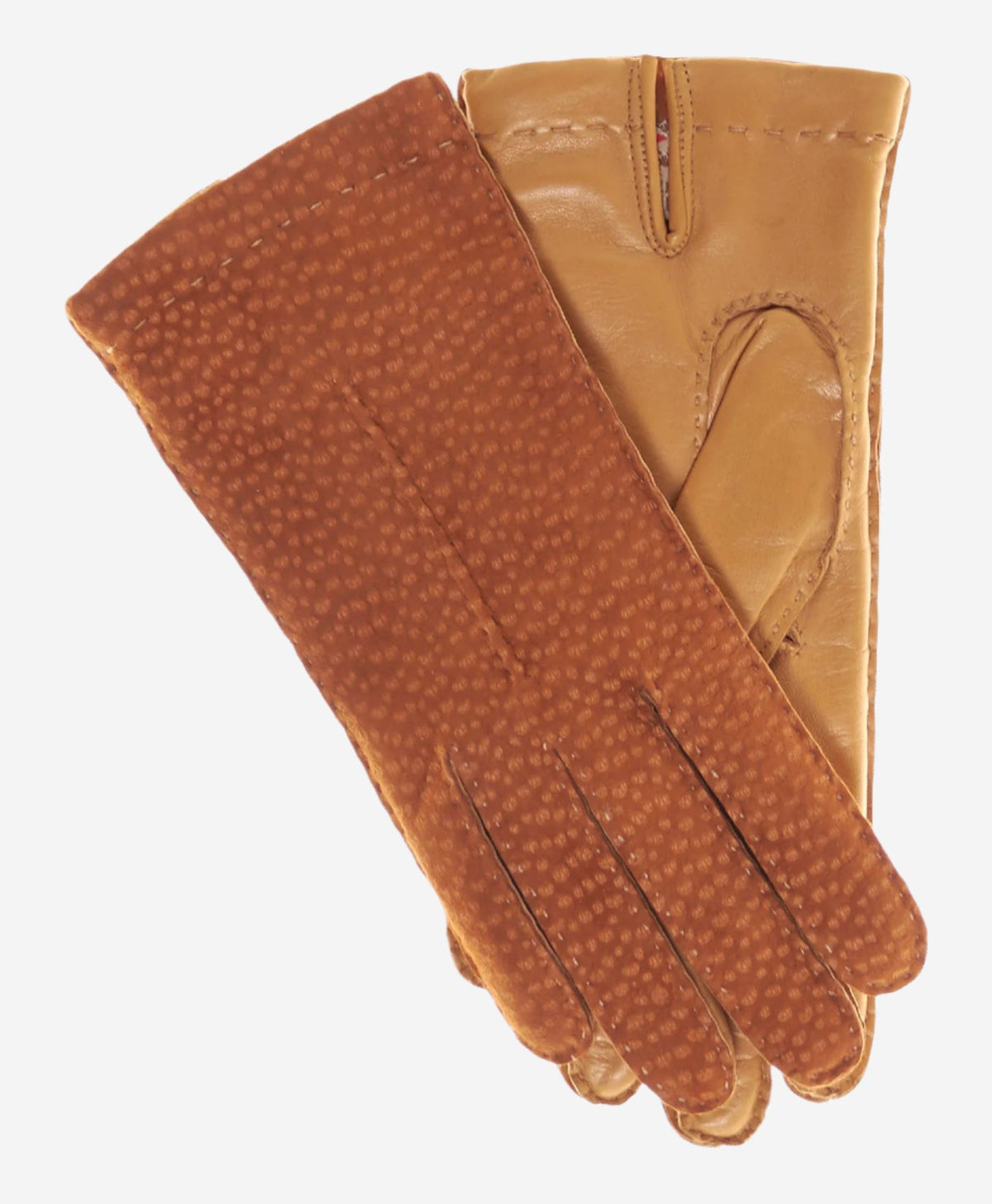 CA4538 (coffee) - Handsewn Italian carpincho women's dress gloves with cashmere lining — photo 1 of 8