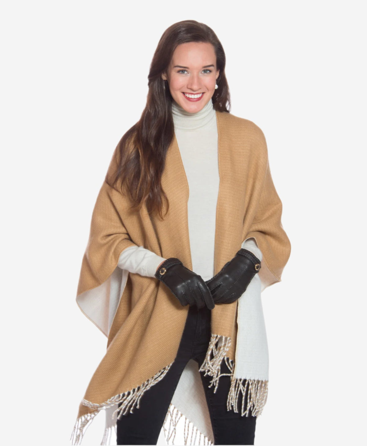 CA4661 (black) - Women’s Italian handsewn deerskin gloves with cashmere lining and distinctive strap and buckle — photo 2 of 10
