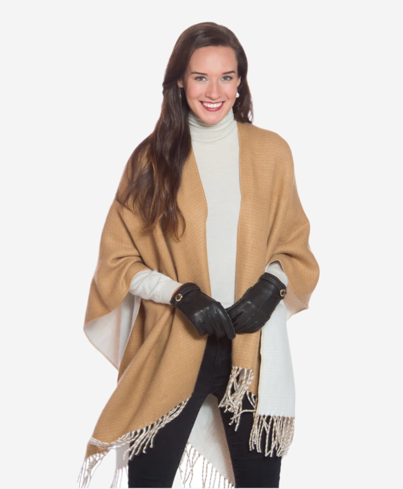 CA4661 (black) - Women’s Italian handsewn deerskin gloves with cashmere lining and distinctive strap and buckle — photo 2 of 10