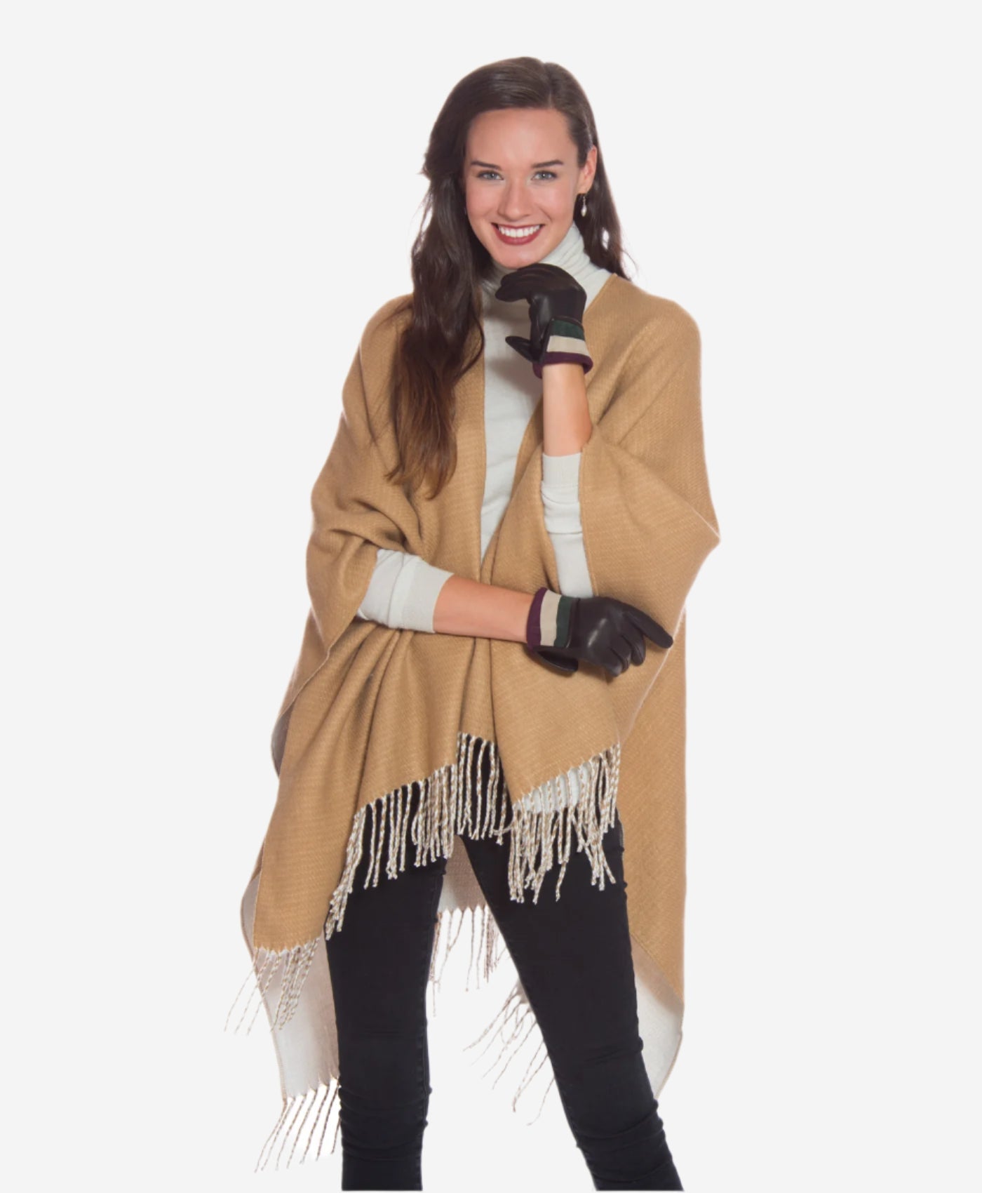 CA4661 (black) - Women’s Italian handsewn deerskin gloves with cashmere lining and distinctive strap and buckle — photo 6 of 10