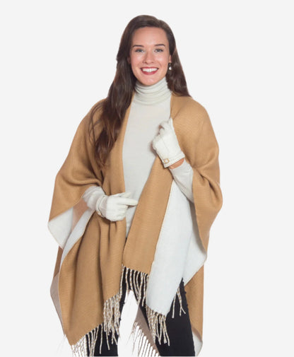 CA4661 (cream) -  Women’s Italian handsewn deerskin gloves with cashmere lining and distinctive strap and buckle — photo 4 of 10