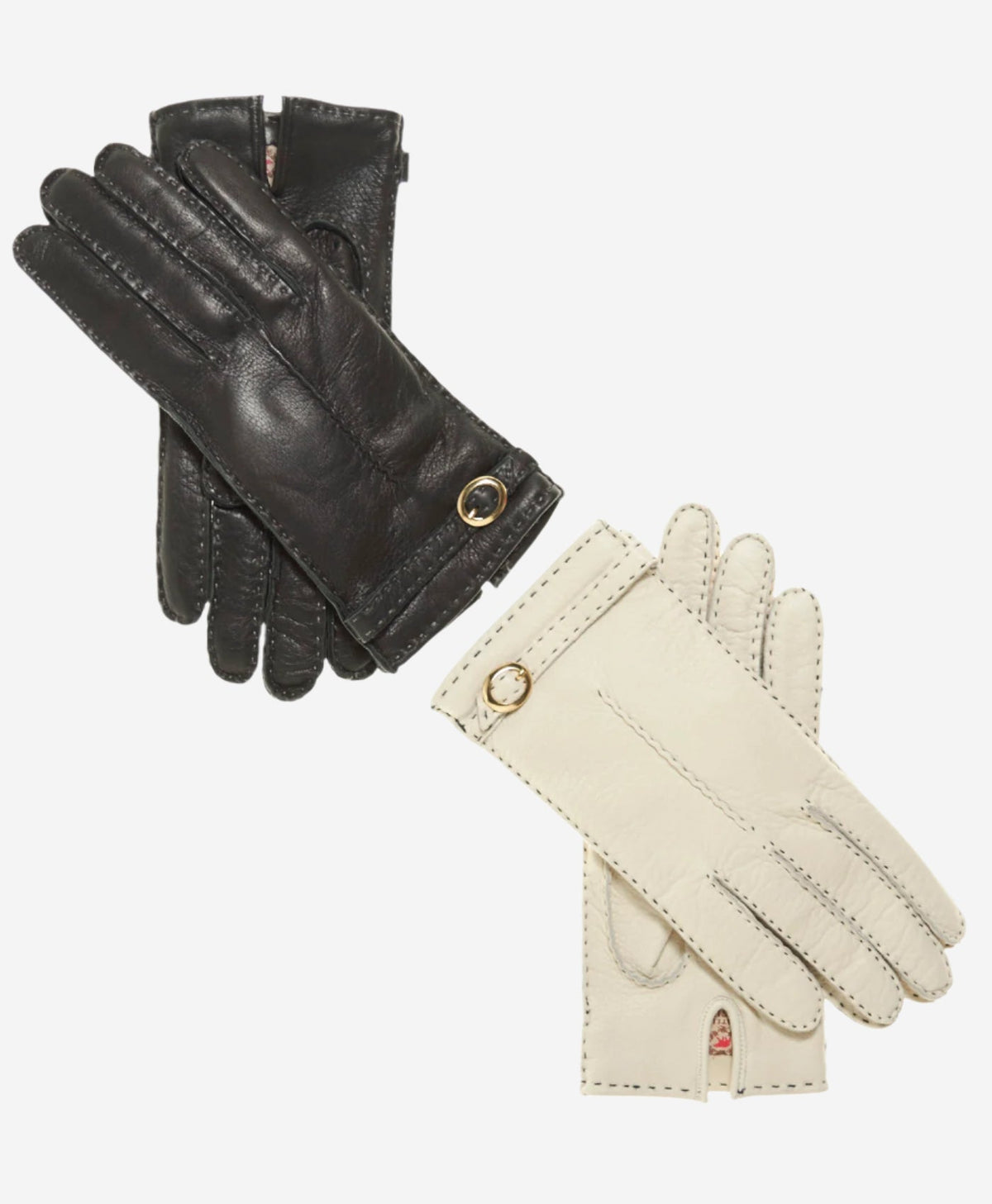 CA4661 (black) - Women’s Italian handsewn deerskin gloves with cashmere lining and distinctive strap and buckle — photo 7 of 10