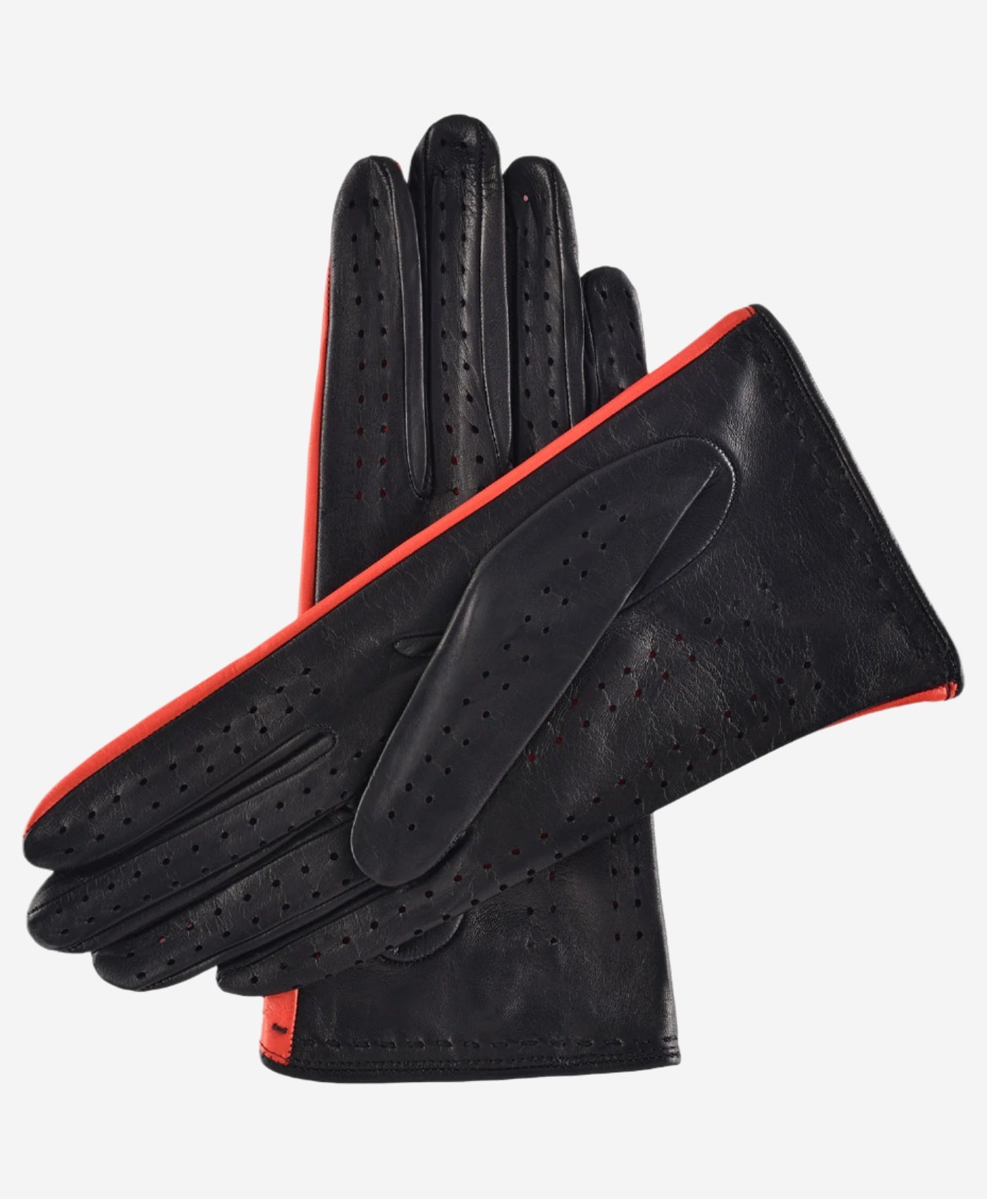 CA4918 (black/red) - Women’s unlined Italian lambskin driving gloves with ventilation holes — photo 2 of 9