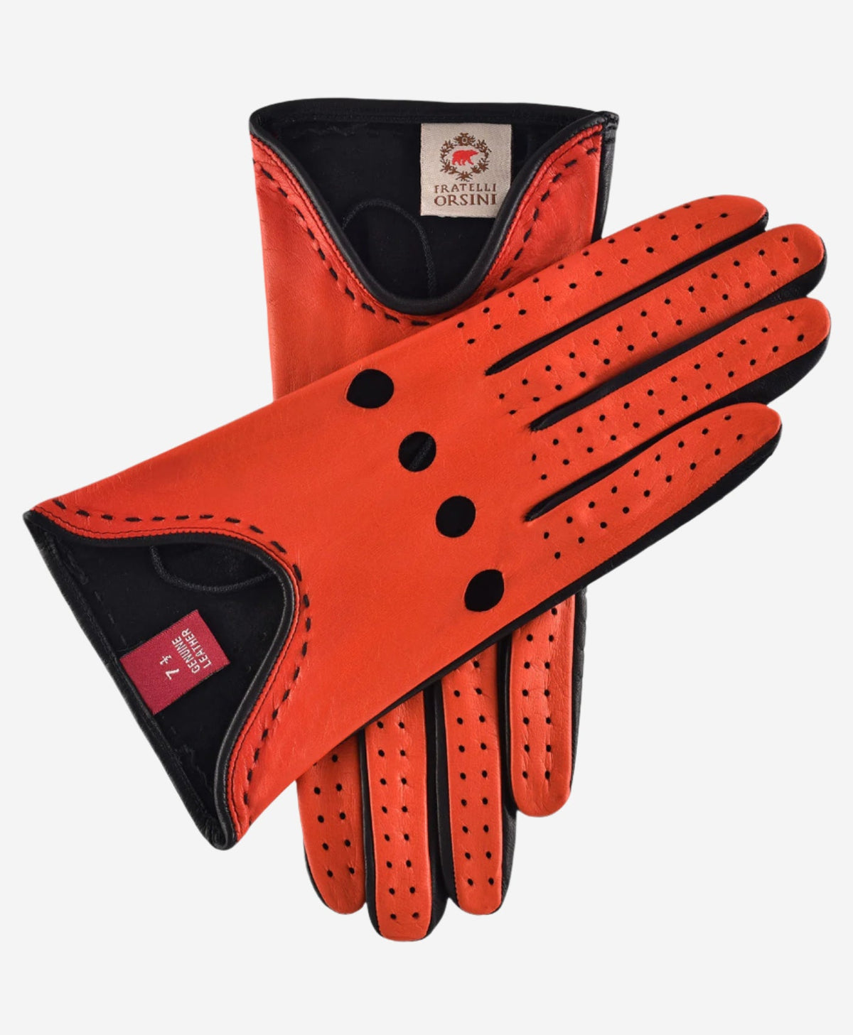 CA4918 (black/red) - Women’s unlined Italian lambskin driving gloves with ventilation holes — photo 1 of 9