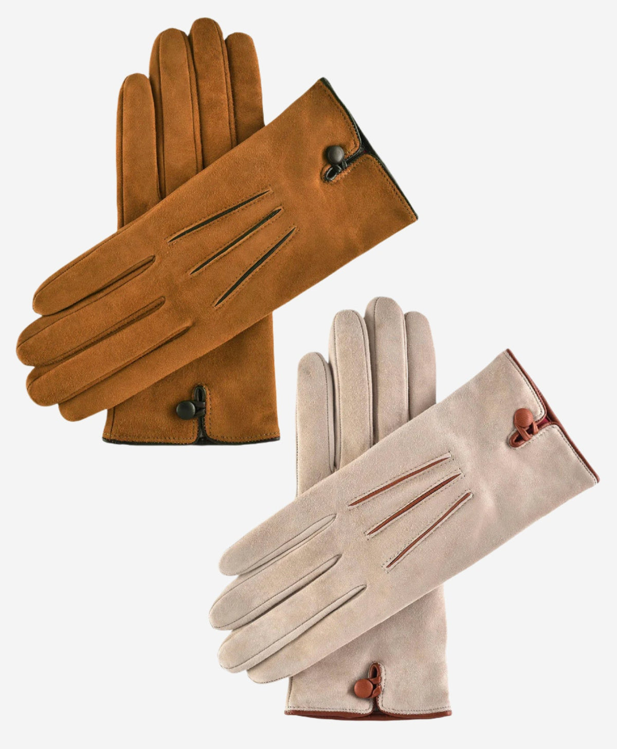 CA4941 (brown) - Women’s Italian handsewn suede gloves with cashmere lining and distinctive details — photo 6 of 10