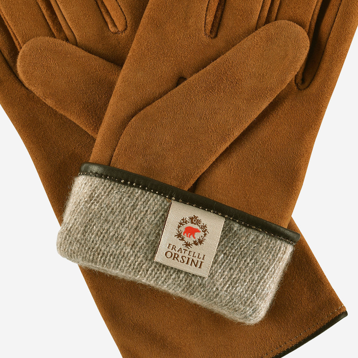 CA4941 (brown) - Women’s Italian handsewn suede gloves with cashmere lining and distinctive details — photo 3 of 10