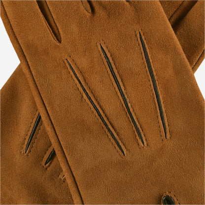 CA4941 (brown) - Women’s Italian handsewn suede gloves with cashmere lining and distinctive details — photo 5 of 10