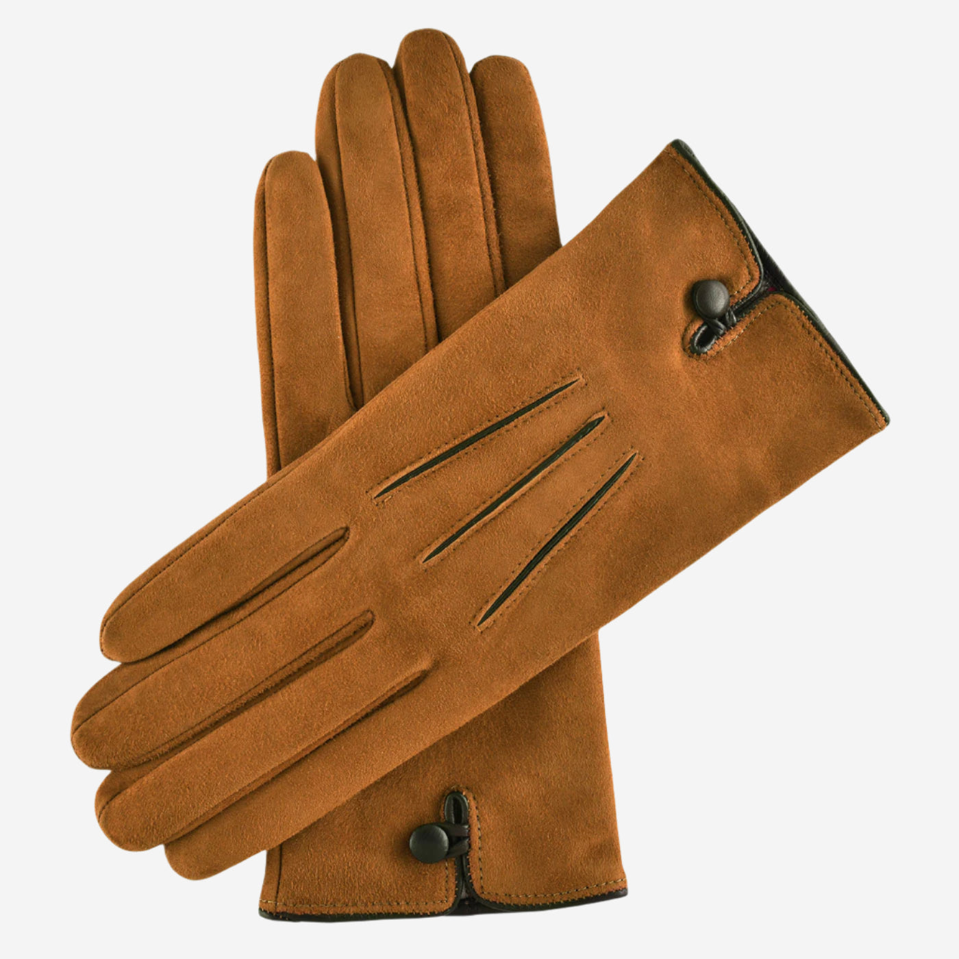 CA4941 (brown) - Women’s Italian handsewn suede gloves with cashmere lining and distinctive details — photo 1 of 10