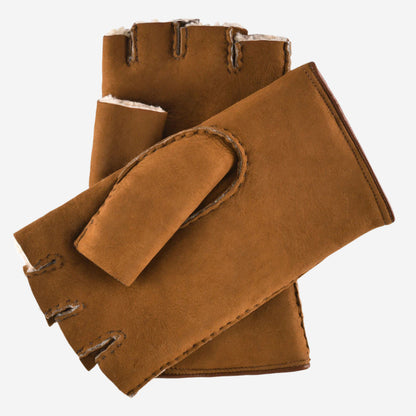 CA4956 (cognac) - Women’s Italian suede driving gloves with lambswool lining and metal studs — photo 2 of 10