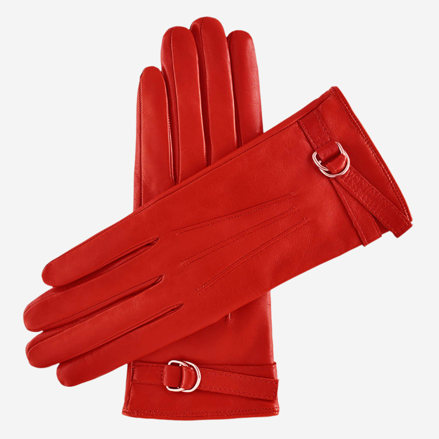 CA4987 (red) - Women's Italian leather lambskin gloves with strap — photo 1 of 9