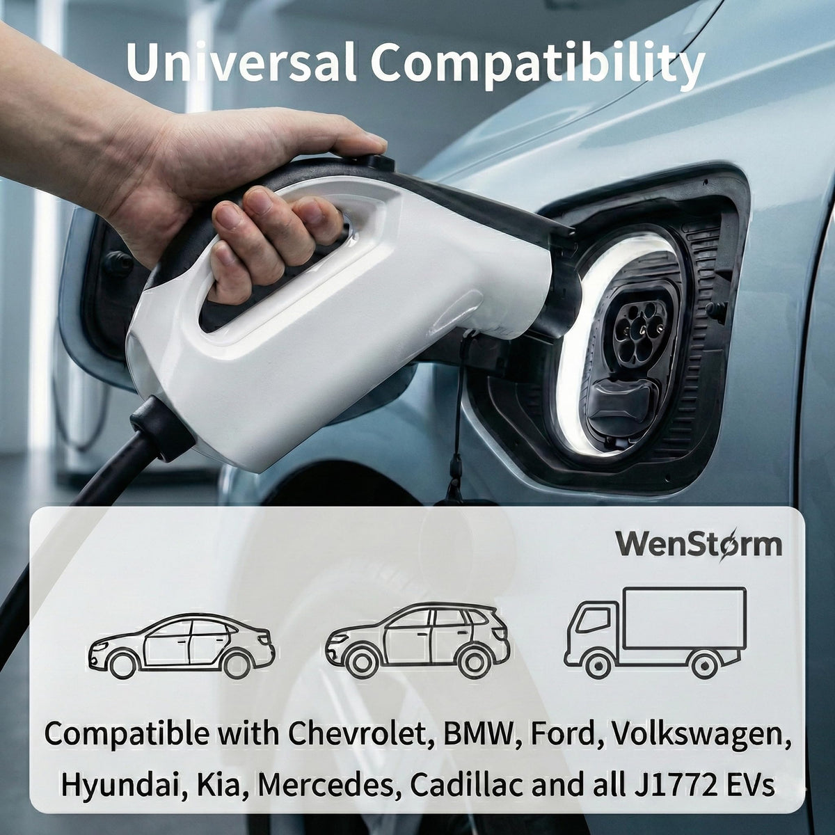 WenStorm Level 2 Portable EV Charger 32A NEMA 14-50 with 25FT Cable